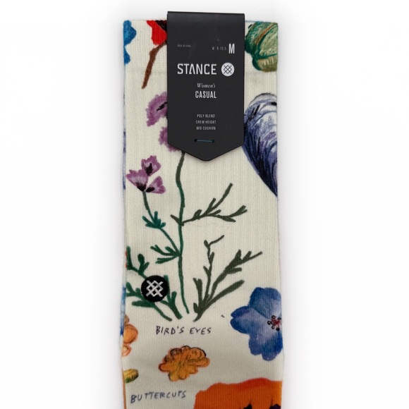Stance California Native Crew Socks Womens Medium Floral Flowers Cute Girly Gift - Picture 4 of 8